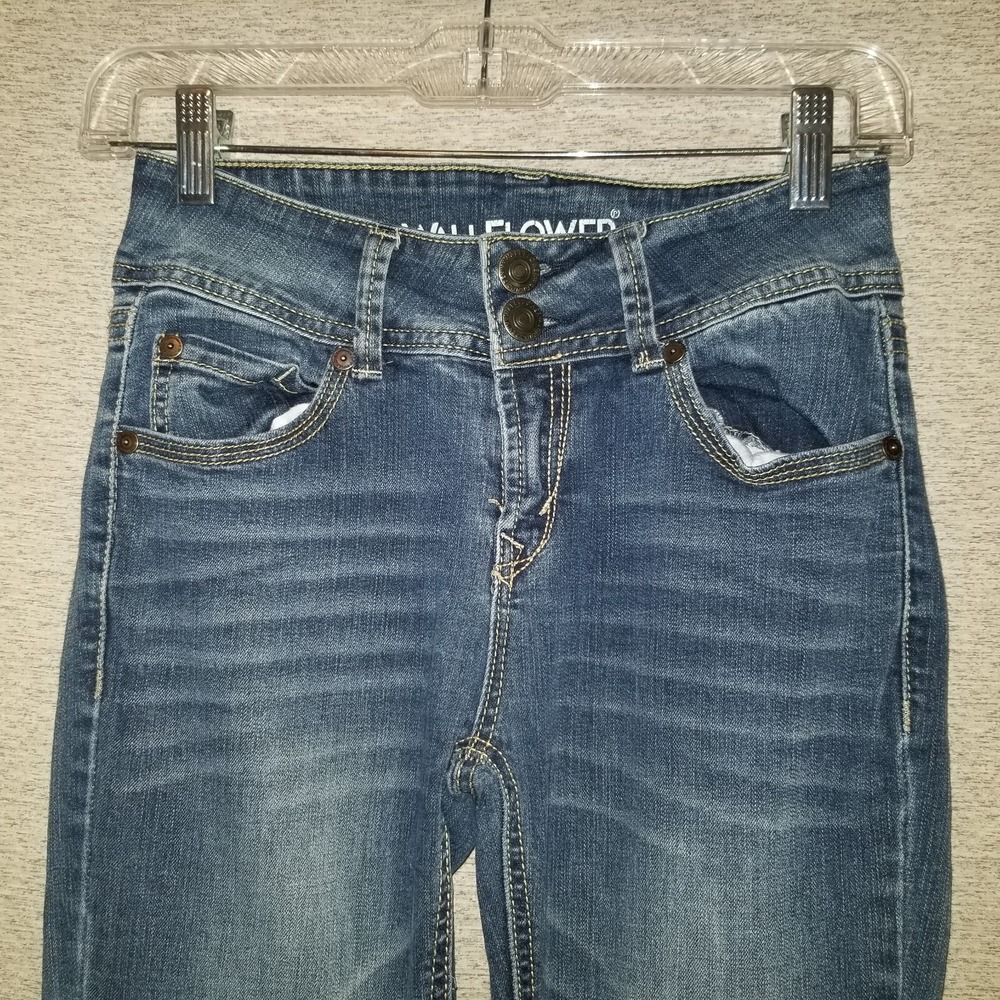 Wallflower Jeans Womens Blue Denim Medium Wash Luscious Curvy Fit Cotton Sz 1